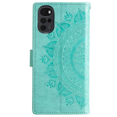 SKALO Motorola Moto G22 Mandala lompakkokotelo - Turkoosi