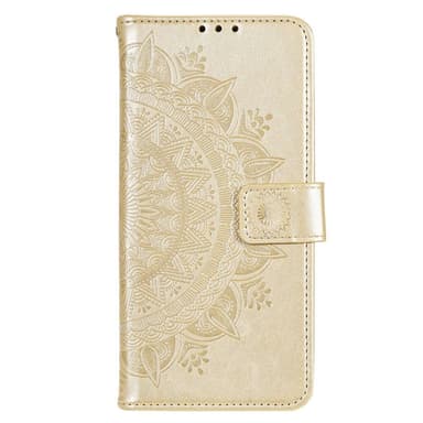 SKALO Motorola Moto E32/E32s Mandala lompakkokotelo - Kulta