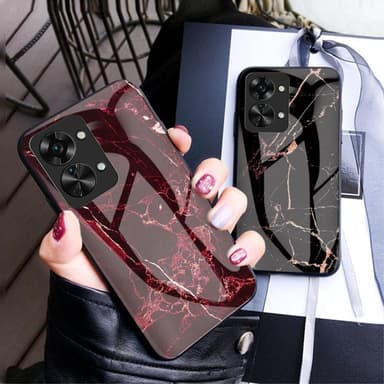 SKALO OnePlus Nord 2T 5G Marmori karkaistu lasi TPU-suojakuori - #1
