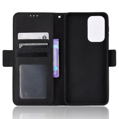 SKALO Motorola Moto E32/E32s 6-lokeroa Lompakkokotelo - Musta