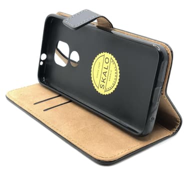 SKALO Moto G9 Play Lompakkokotelo Aitoa nahkaa - Vaaleanpunainen