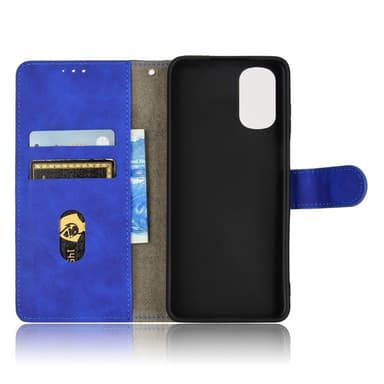 SKALO Motorola Moto E32/E32s Matt PU Nahka lompakkokotelo - Sininen
