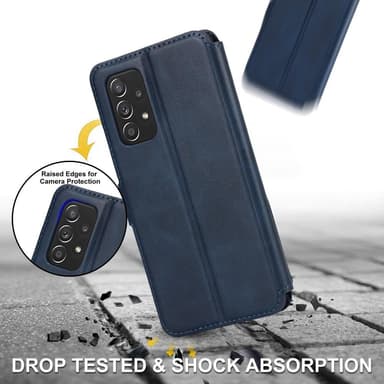 SKALO Samsung A53 5G Premium Cut Lompakkokotelo - Sininen