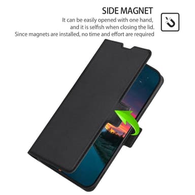 SKALO Samsung A13 4G Ultrathin Premium Wallet Case - Musta