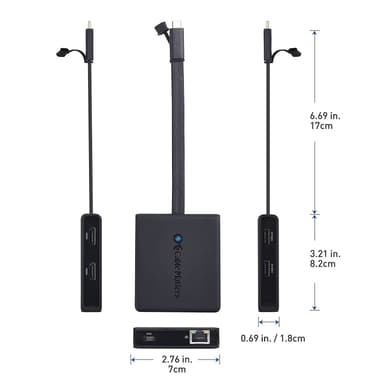 Cable Matters 1–6 USB-C-telakointiasema 2xHDMI 4K60Hz, 1xPD60W 1xRJ45 GigaLan ja 2xUSB-A, yhteensopiva Thunderbolt 3/4:n ja USB4:n kanssa