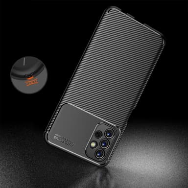 SKALO Samsung A13 4G Carbon Fiber TPU-suojakuori - Musta