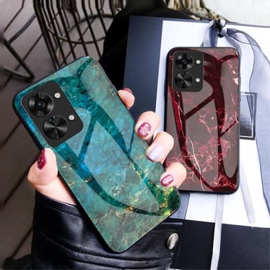 SKALO OnePlus Nord 2T 5G Marmori karkaistu lasi TPU-suojakuori - #1