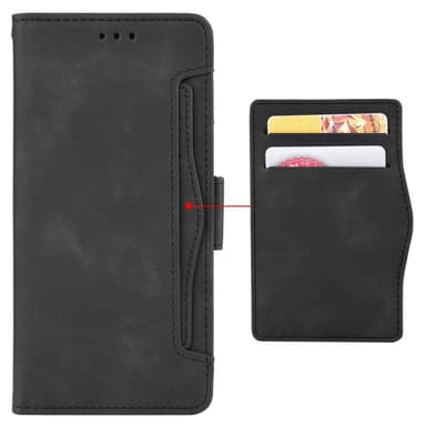 SKALO Sony Xperia 10 IV 6-lokeroa Lompakkokotelo - Musta
