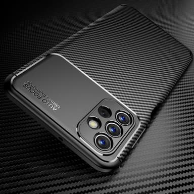 SKALO Samsung A13 4G Carbon Fiber TPU-suojakuori - Musta