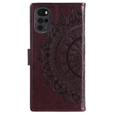 SKALO Motorola Moto G22 Mandala lompakkokotelo - Ruskea