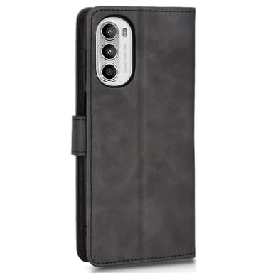 SKALO Motorola Moto G52 Matt PU Nahka lompakkokotelo - Musta