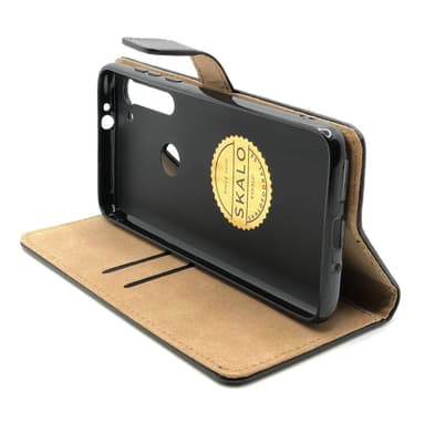 SKALO Moto G8 Power Lompakkokotelo Aitoa nahkaa - Valkoinen