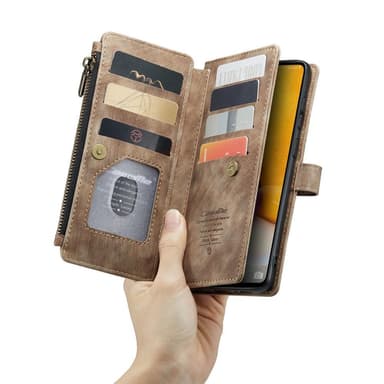 CaseMe Samsung A13 4G CaseMe Big Wallet Lompakkokotelo - Ruskea