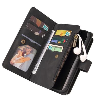 SKALO Samsung A53 5G Big Wallet 17-lokeroa Lompakkokotelo - Musta
