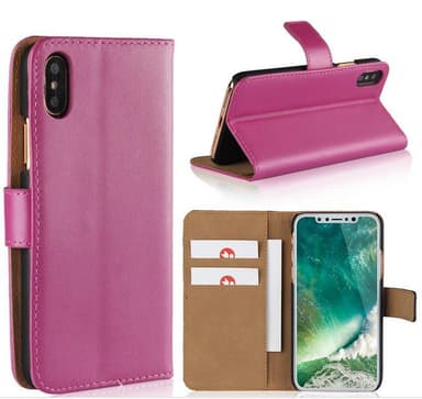 SKALO iPhone X/XS Lompakkokotelo Aitoa nahkaa - Valkoinen