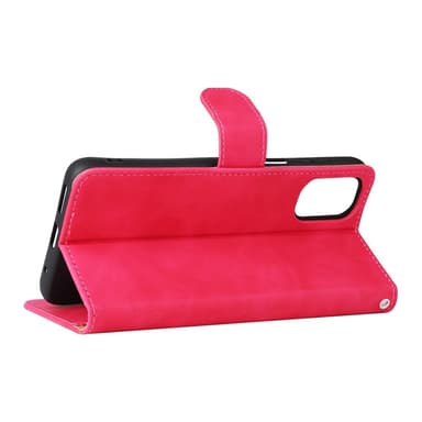 SKALO Motorola Moto G22 Matt PU Nahka lompakkokotelo - Cerise