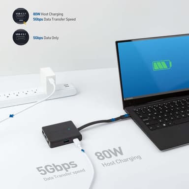 Cable Matters 1–8 USB-C-telakointiasema HDMI 4K30Hz PD80W 2xUSB-C 5Gbps RJ45 Giga Lan Micro SD ja SD-kortti