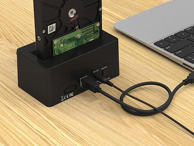 Maiwo K308H USB 3.1 GEN1 5 Gb/s:n telakointiasema 1 kpl 2,5–3,5 SATA-kiintolevylle ja SSD:lle 14 Tt saakka, UASP 3x USB3.1 -keskittimen tuki