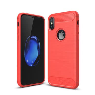 SKALO iPhone X/XS Armor Carbon Iskunkestävä TPU suojakuori - Sininen