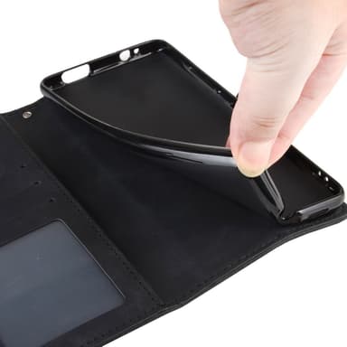 SKALO Motorola Moto G22 6-lokeroa Lompakkokotelo - Musta