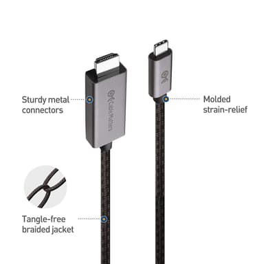 CAble Matters 1,8 metrin USB-C-HDMI-kaapeli 8K30Hz 4K 120Hz 48Gbps HDR Yhteensopiva Thunderbolt 4:n ja 3:n kanssa