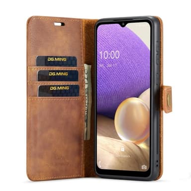 DG MING Samsung A33 5G 2-in-1 magneetti lompakkokotelo - Ruskea