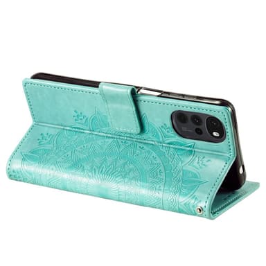 SKALO Motorola Moto G22 Mandala lompakkokotelo - Turkoosi