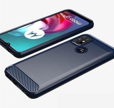 SKALO Moto G30 Armor Carbon Iskunkestävä TPU suojakuori - Harmaa