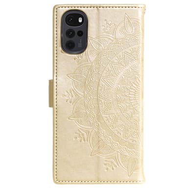 SKALO Motorola Moto G22 Mandala lompakkokotelo - Kulta