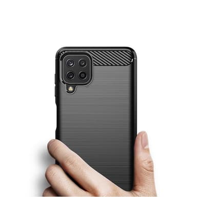 SKALO Samsung A22 4G Armor Carbon Iskunkestävä TPU suojakuori - Sininen