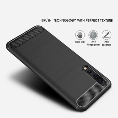 SKALO Huawei P20 Pro Armor Carbon Iskunkestävä TPU suojakuori - Punainen