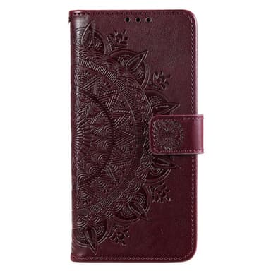 SKALO Motorola Moto G22 Mandala lompakkokotelo - Ruskea