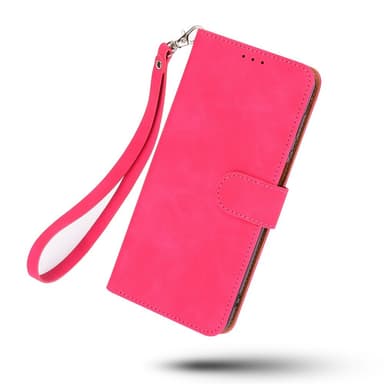 SKALO Motorola Moto G22 Matt PU Nahka lompakkokotelo - Cerise