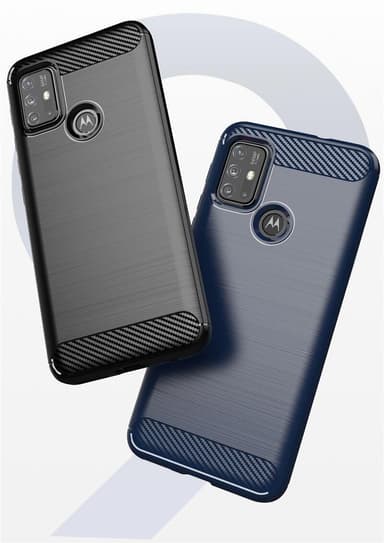 SKALO Moto G30 Armor Carbon Iskunkestävä TPU suojakuori - Harmaa