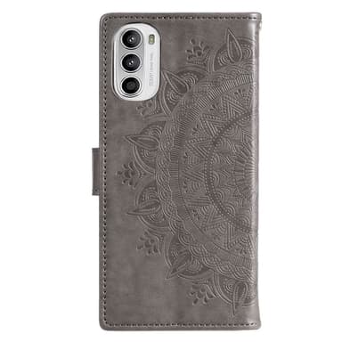 SKALO Motorola Moto G52 Mandala lompakkokotelo - Harmaa