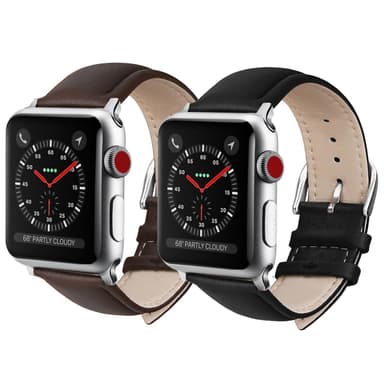 SKALO Nahkaranneke Apple Watch 38/40/41mm - Musta