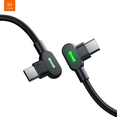 Mcdodo CA-8081 vino USB C–vino USB C -kaapeli, 3 A 60 W, synkronointiin ja nopeaan lataukseen, LEDillä, musta, 2 m
