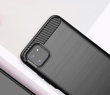 SKALO Samsung A22 5G Armor Carbon Iskunkestävä TPU suojakuori - Harmaa
