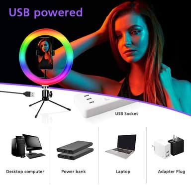 RGB LED -rengasvalo, halkaisija 30 cm, matkapuhelinjalusta, 5:ssä portaassa himmennettävät 19 valoa, selfie-lamppu, rengasvalo