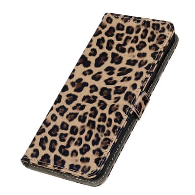 SKALO Motorola Moto G22 Leopardikuvioinen lompakkokotelo PU-nahasta.