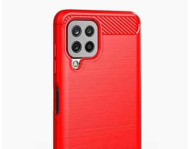 SKALO Samsung A22 4G Armor Carbon Iskunkestävä TPU suojakuori - Sininen