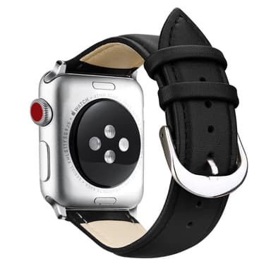 SKALO Nahkaranneke Apple Watch 38/40/41mm - Musta