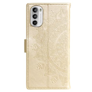 SKALO Motorola Moto G52 Mandala lompakkokotelo - Kulta
