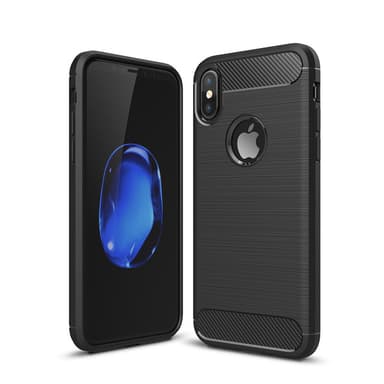 SKALO iPhone X/XS Armor Carbon Iskunkestävä TPU suojakuori - Sininen