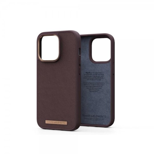 Njord by Elements iPhone 14 Pro Max Kuori Genuine Leather Case Ruskea