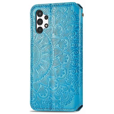 SKALO Samsung A13 4G Mandala Slim lompakkokotelo - Sininen