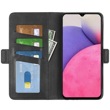 SKALO Samsung A33 5G Premium Wallet Lompakkokotelo - Musta