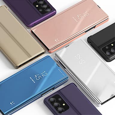 SKALO Samsung A13 4G Clear View Mirror Lompakko - Violetti