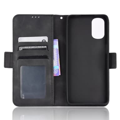 SKALO Motorola Moto G22 6-lokeroa Lompakkokotelo - Musta