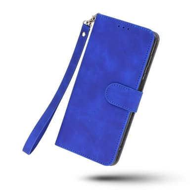 SKALO Motorola Moto G22 Matt PU Nahka lompakkokotelo - Sininen